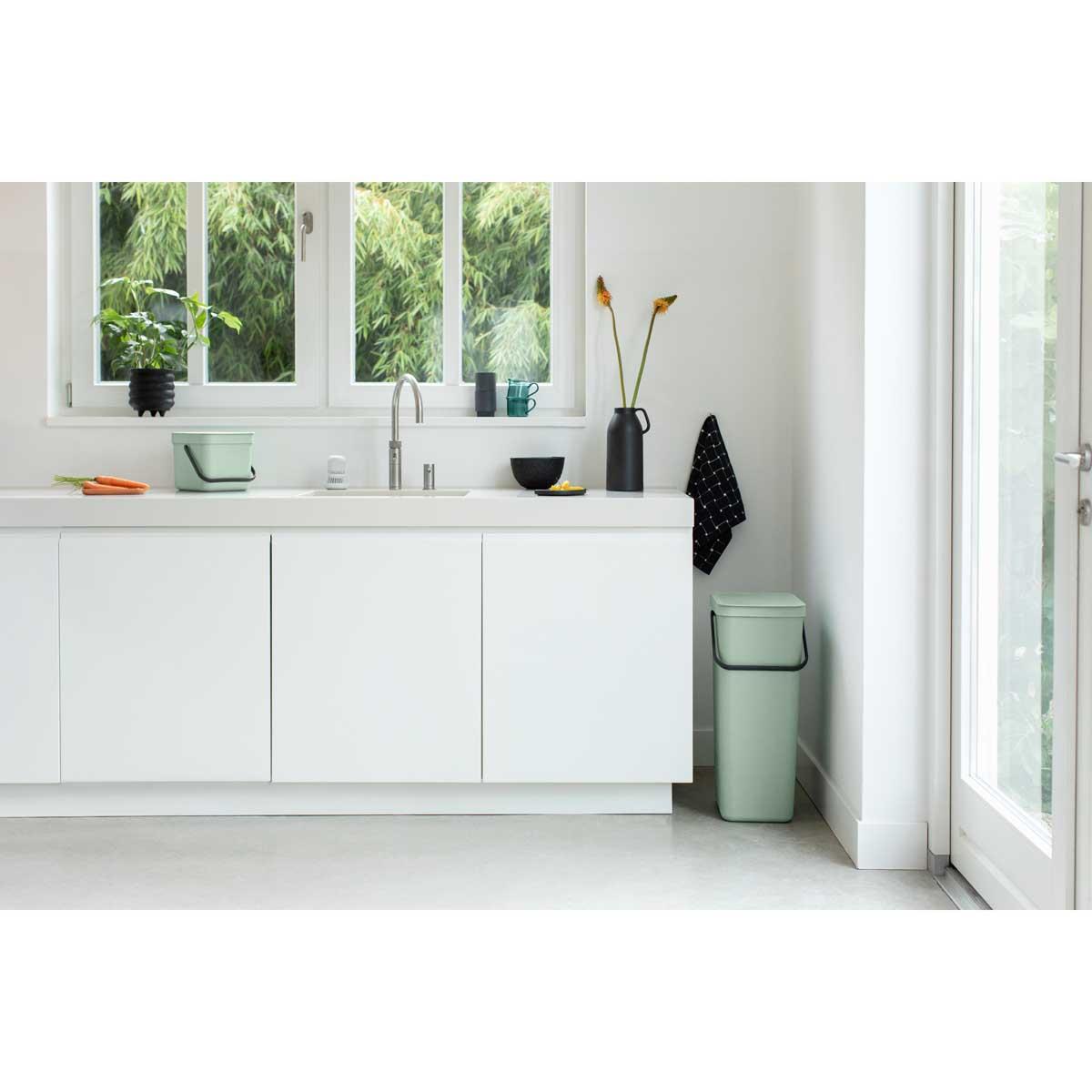 Jade Green Brabantia Sort & Go Waste Bin 40 Litre
