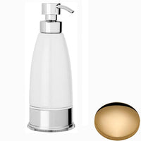 Non-Lacquered Brass Samuel Heath Style Moderne Freestanding White Ceramic Liquid Soap Dispenser N6666W
