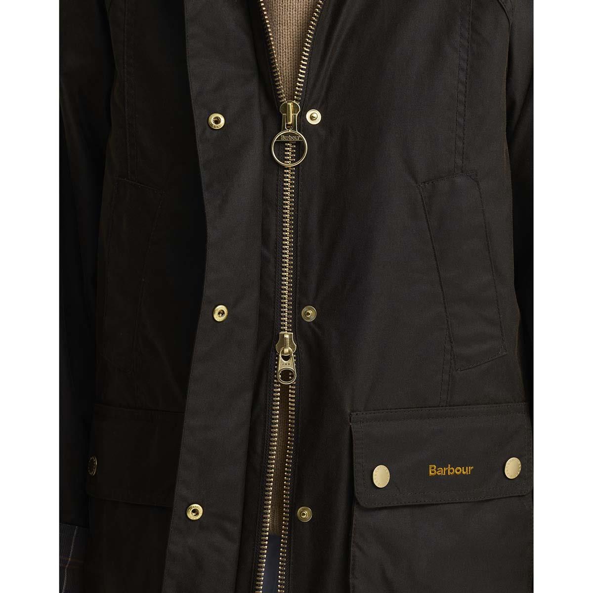 OLIVE Barbour Womens Icons Tartan Collar Modern Beadnell ZIP