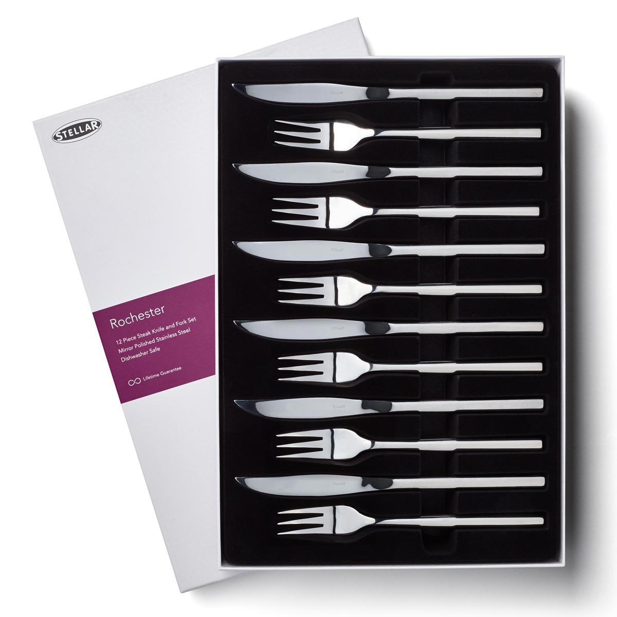 Stellar Rochester Steak Knife and Fork Set
