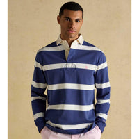 Blue/White Joules Mens Rugby Club Shirt Front