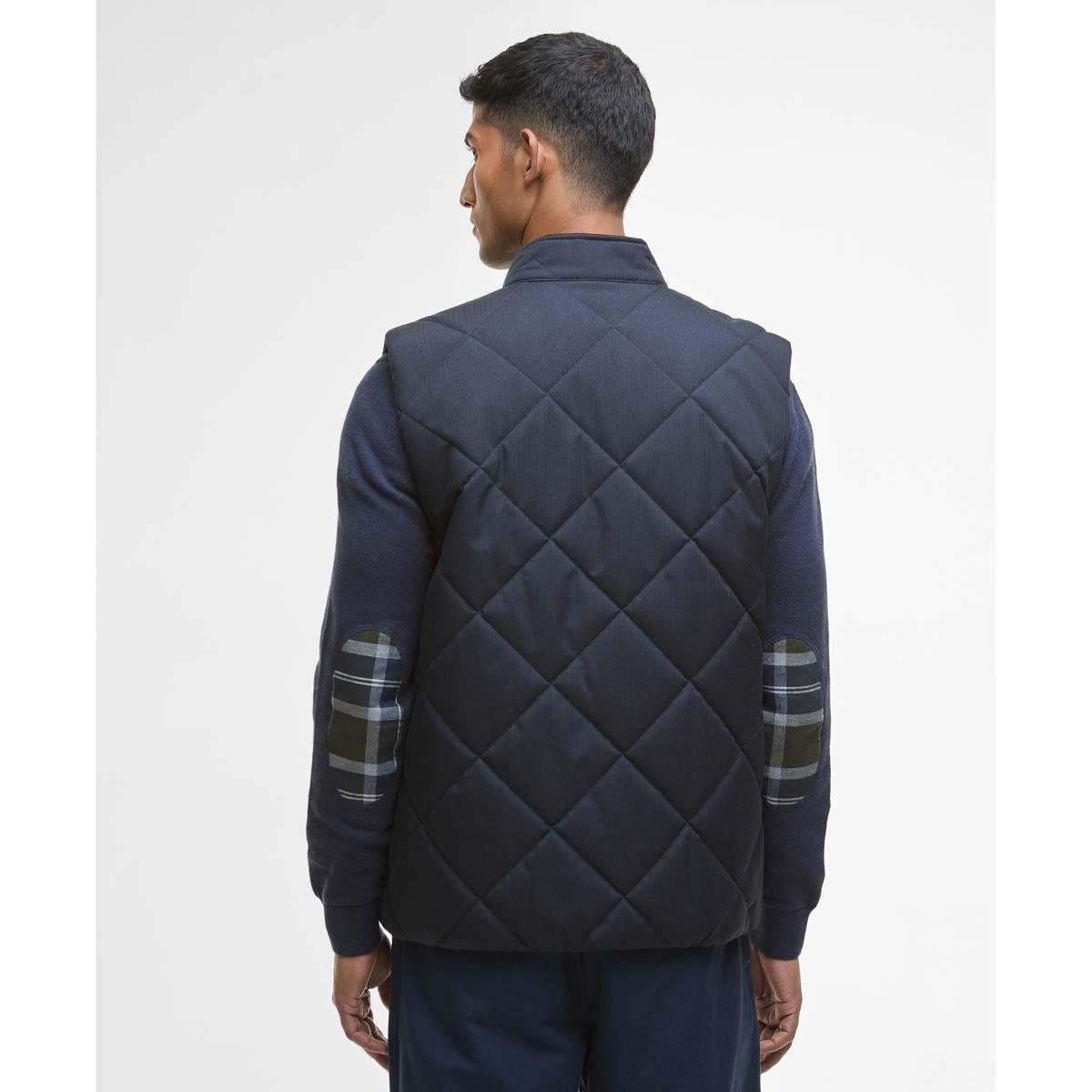 Navy Barbour Mens City Harrington Quilted Gilet Back