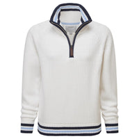 Soft White/Sky Blue Schoffel Womens Havelet 1/4 Zip Jumper
