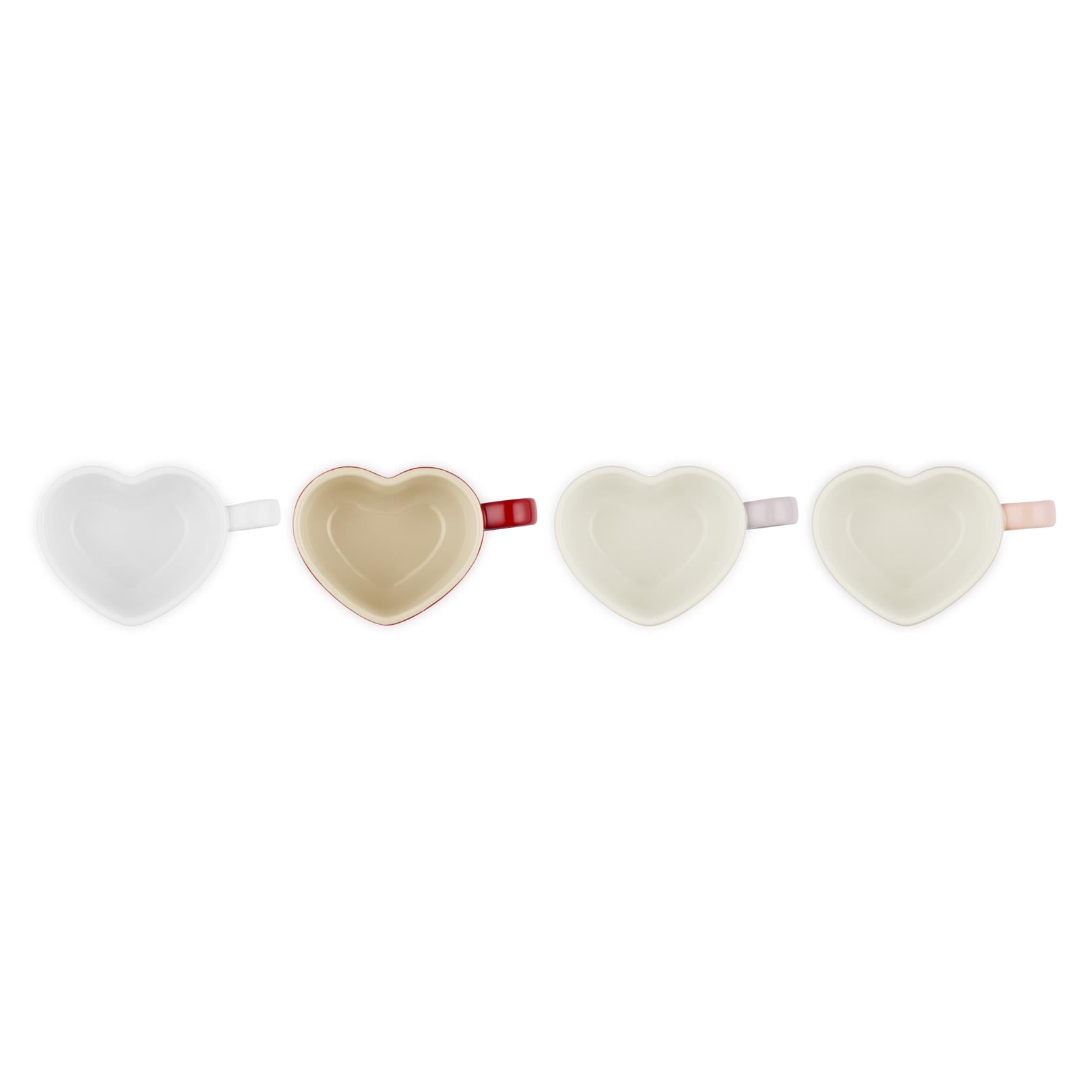 Le Creuset Stoneware Set of 4 Heart Mugs