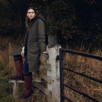 Mahogony/Chocolate Nubuck Barbour Womens Beaconsfield Tall Boot Lifestyle