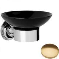 Brushed Gold Gloss Samuel Heath Style Moderne Soap Holder Black Ceramic N6634B