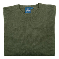 Albert and Maurice Mens Bosbury Seawool Crew Neck Jumper Loden