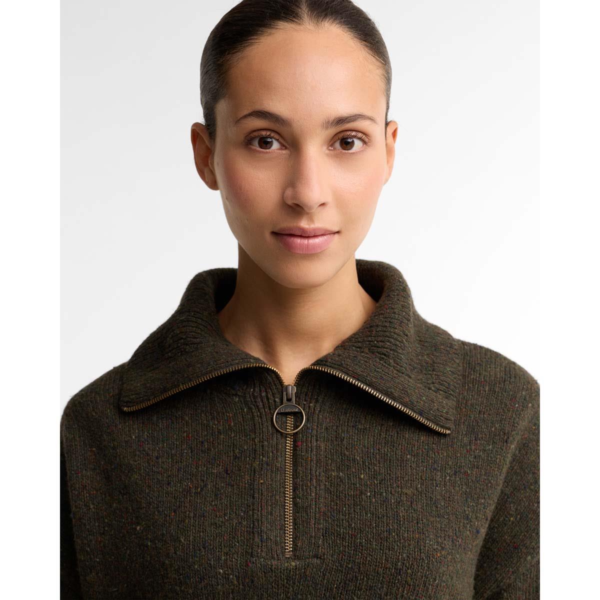 Barbour Womens Lavensdale Half Zip Fleck Knitted Jumper