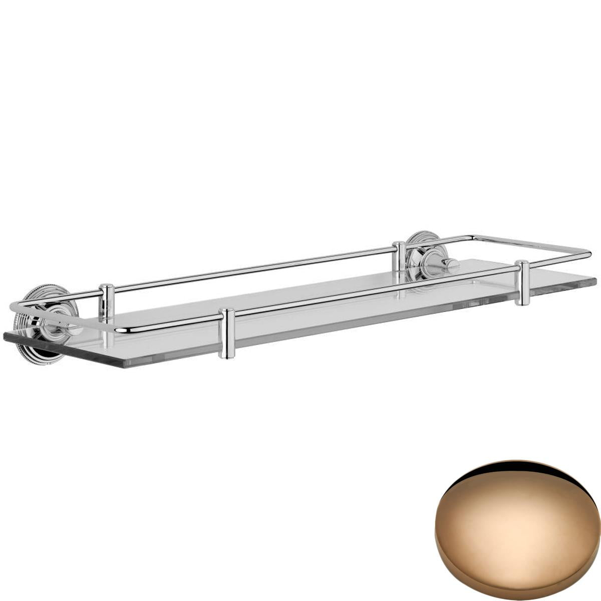 Samuel Heath Style Moderne Glass Shelf With Rail N6713/N6715