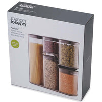 Dark Grey Joseph Joseph Podium 5-piece storage jar set with stand BOX