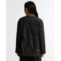 Navy/Birchwood Barbour Womens Icons Beadnell Wax Jacket BACK