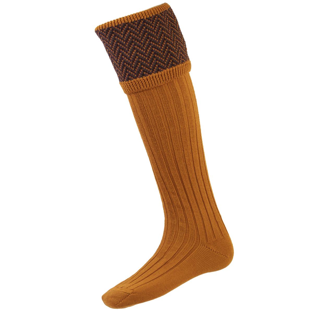 Ochre House of Cheviot Mens Herringbone Socks