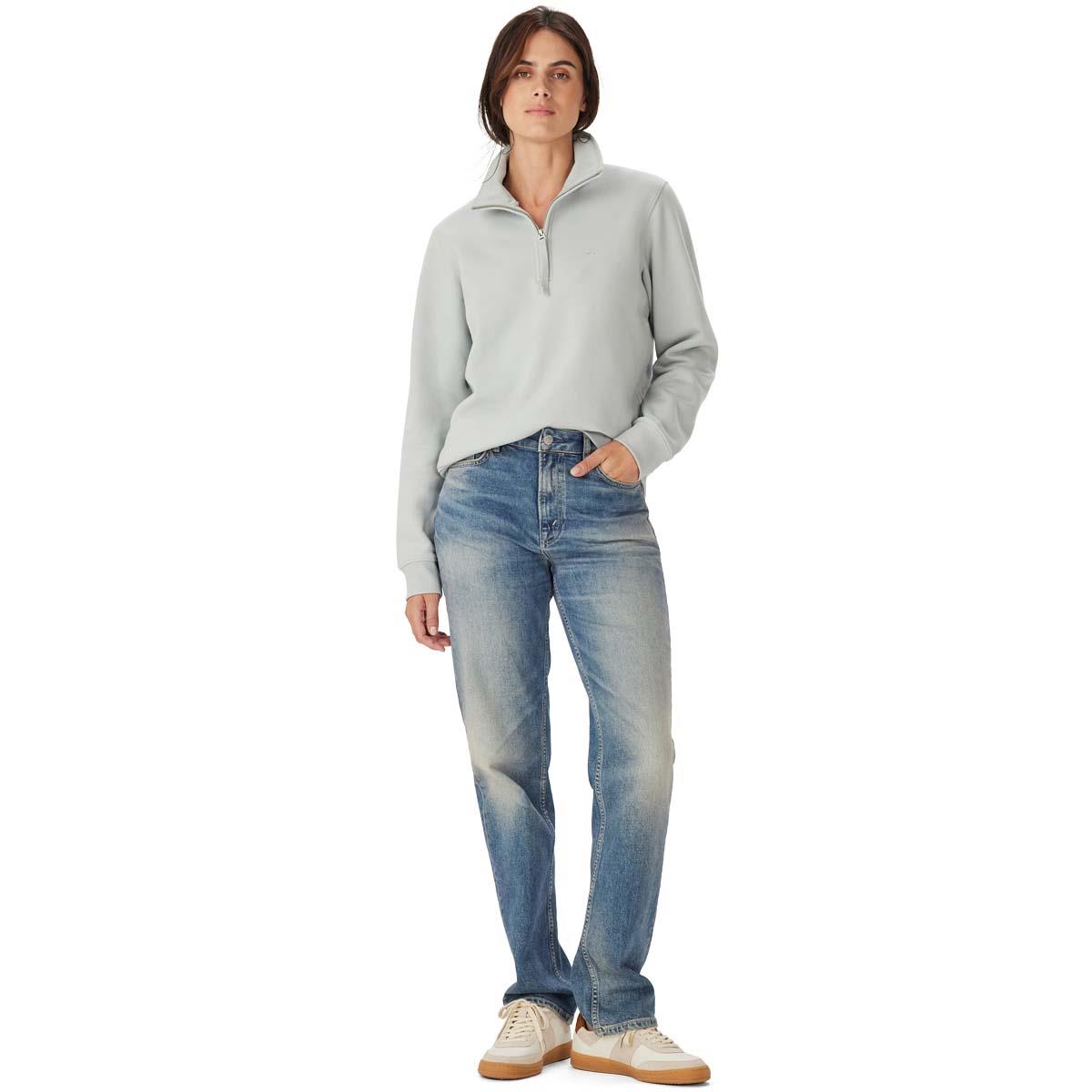 Salt R.M. Williams Womens Trickett Zip Neck Sweatshirt model