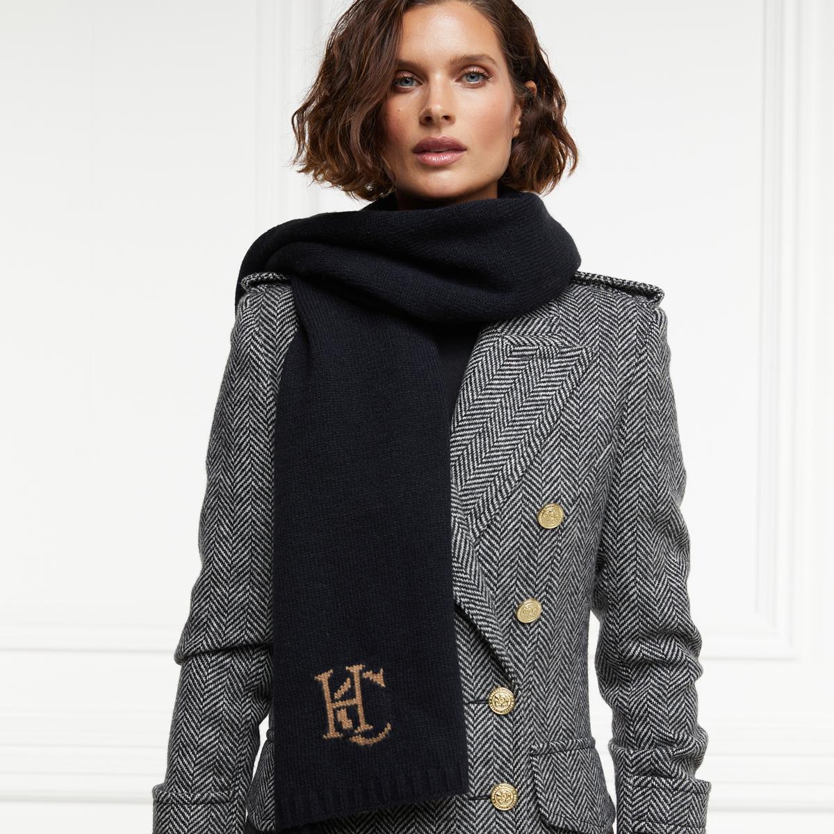 Black Holland Cooper Elle Scarf On Model