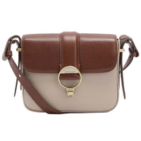 Pebbled Pink/Brown Barbour Mini Rosa Leather Crossbody Bag