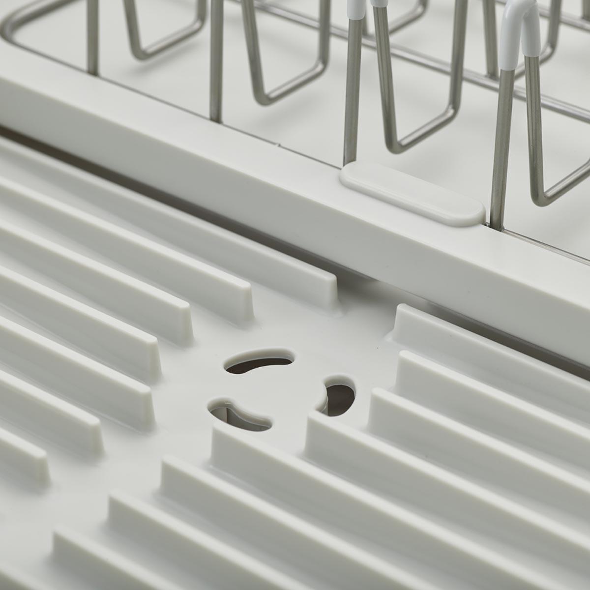 Joseph Joseph Extend Steel Light Stone Expandable Dish Rack drain