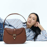 Brown Barbour Womens Alder Leather Sling Bag Lifestyle