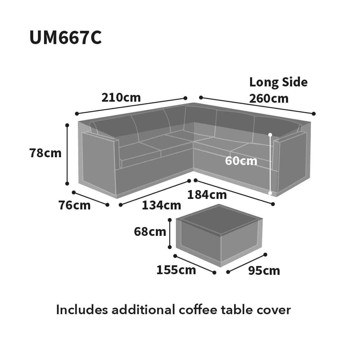 Bosmere Ultimate Protector L Shaped Sofa Dining Cover Set Right Side Medium Charcoal UM667C