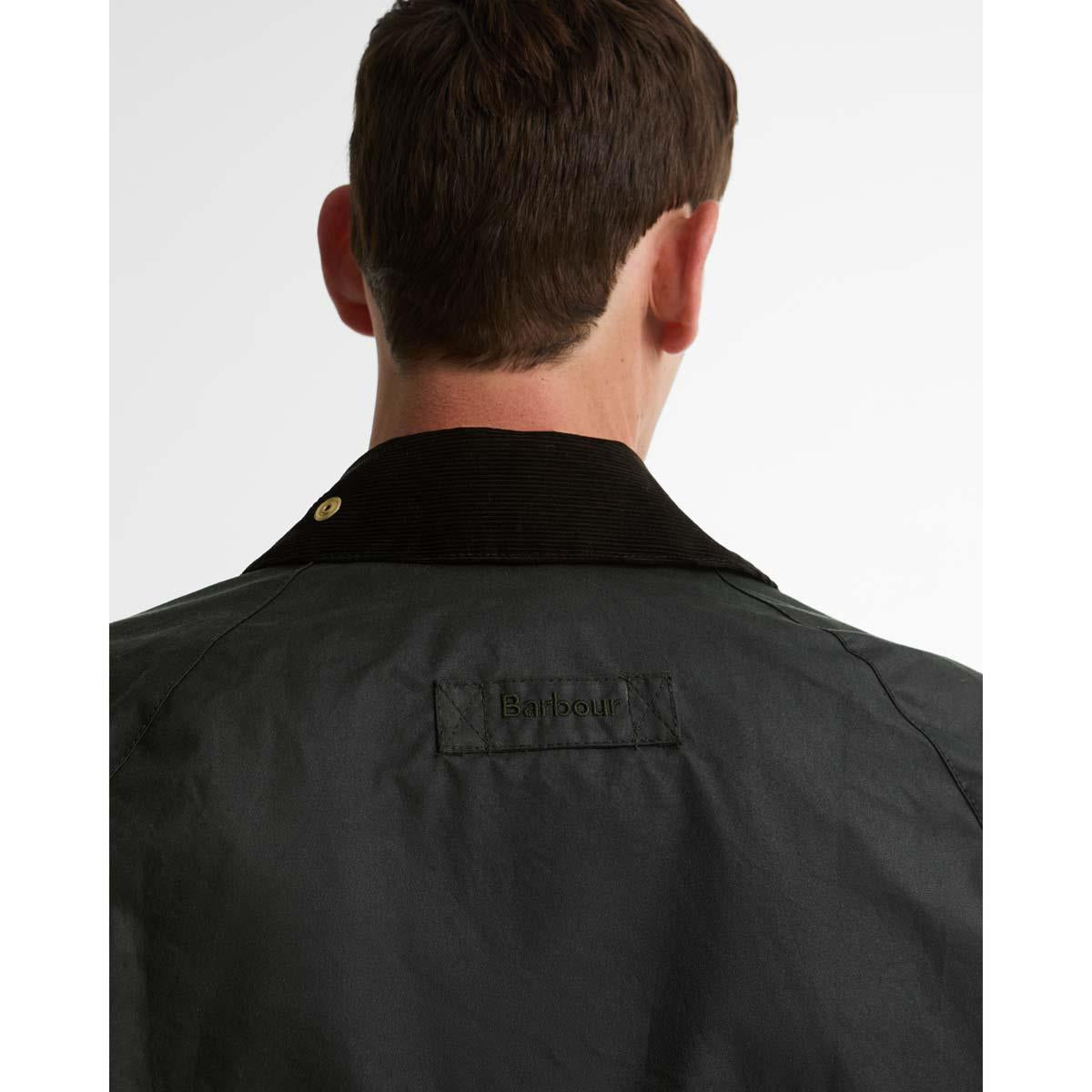 SAGE Barbour Mens Icons Patch Bedale Wax Jacket BACK