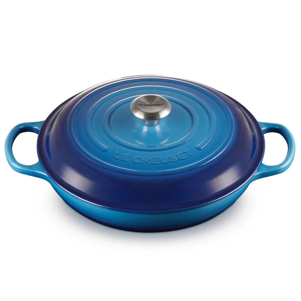 Le Creuset 30cm Cast Iron Shallow Casserole Dish Azure Blue