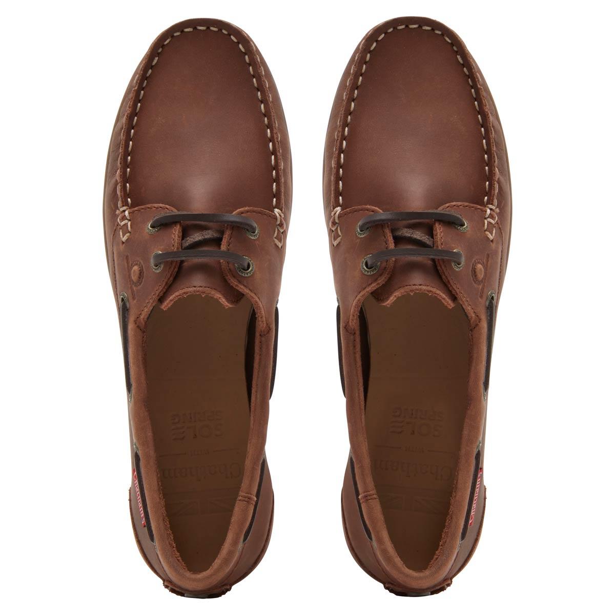 Dark Tan Chatham Womens Penang Deck Shoe Top View