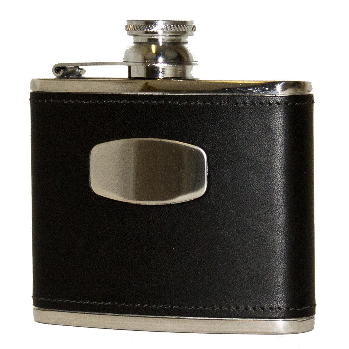 Black Bisley Leather Flask 4oz