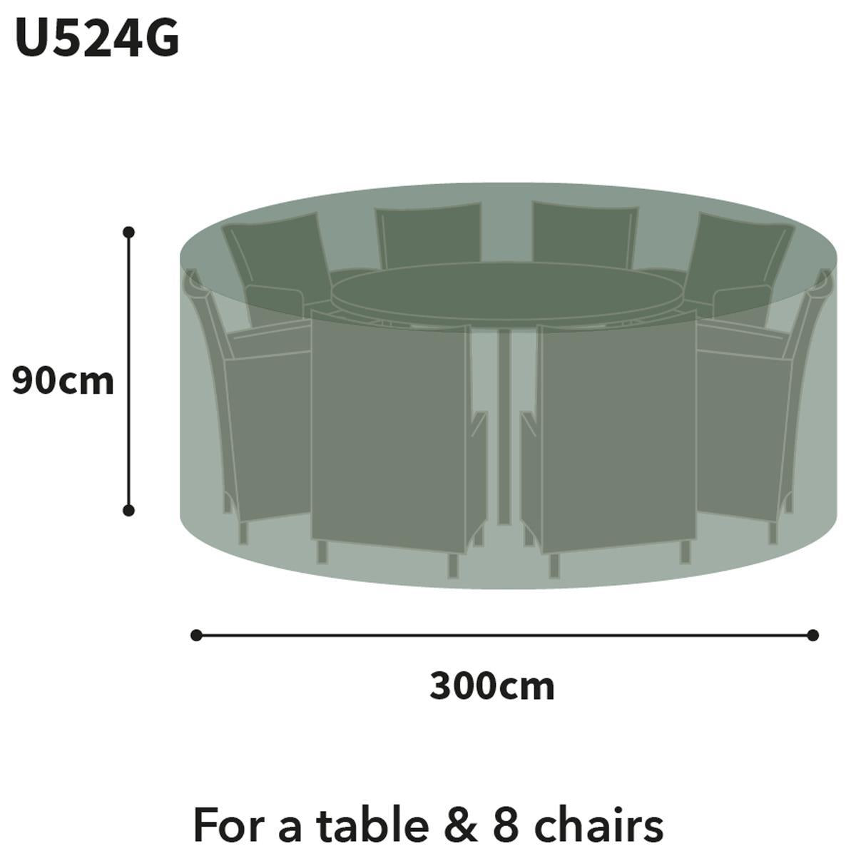Bosmere Ultimate Protector Round Patio Set Cover 8 Seat Charcoal U524C