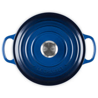 Le Creuset Signature Cast Iron Round Casserole 24cm Lapis Top