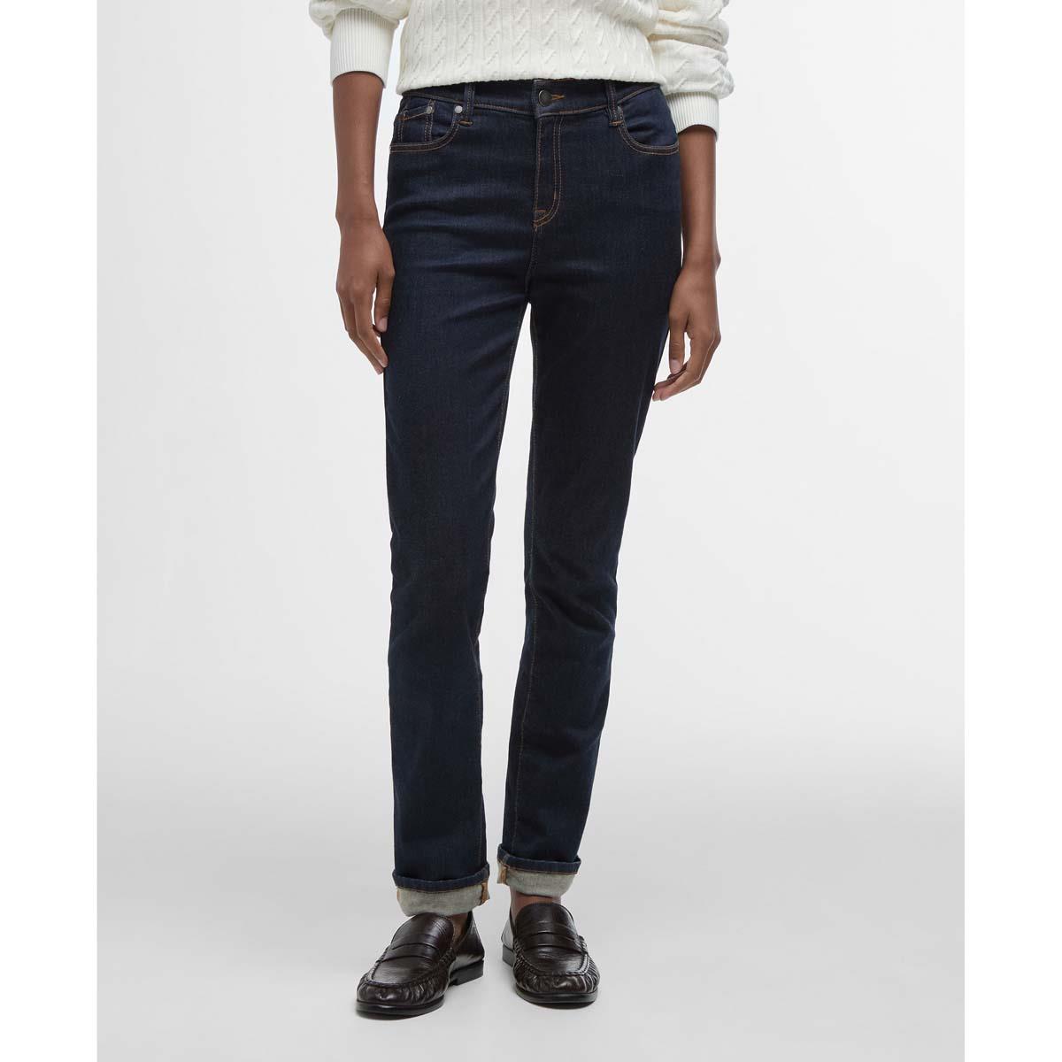 Rinse Wash Barbour Womens Essential Slim Jeans Front