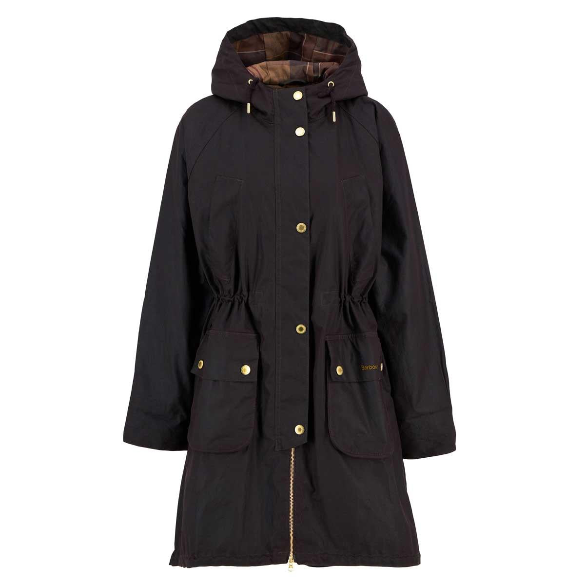 Rustic/Muted Tartan Barbour Womens Marcy Wax Parka
