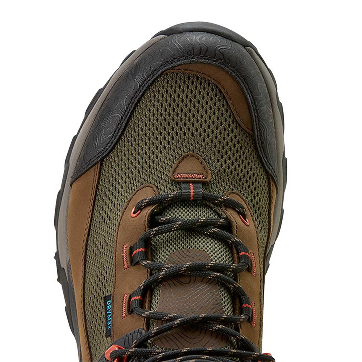 Brown Bark Ariat Mens Traverse Mid Waterproof Hiking Boots Toe