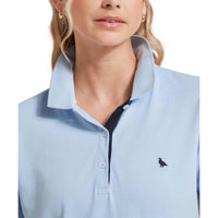 Pale Blue Schoffel Womens St Ives Polo Shirt COLLAR