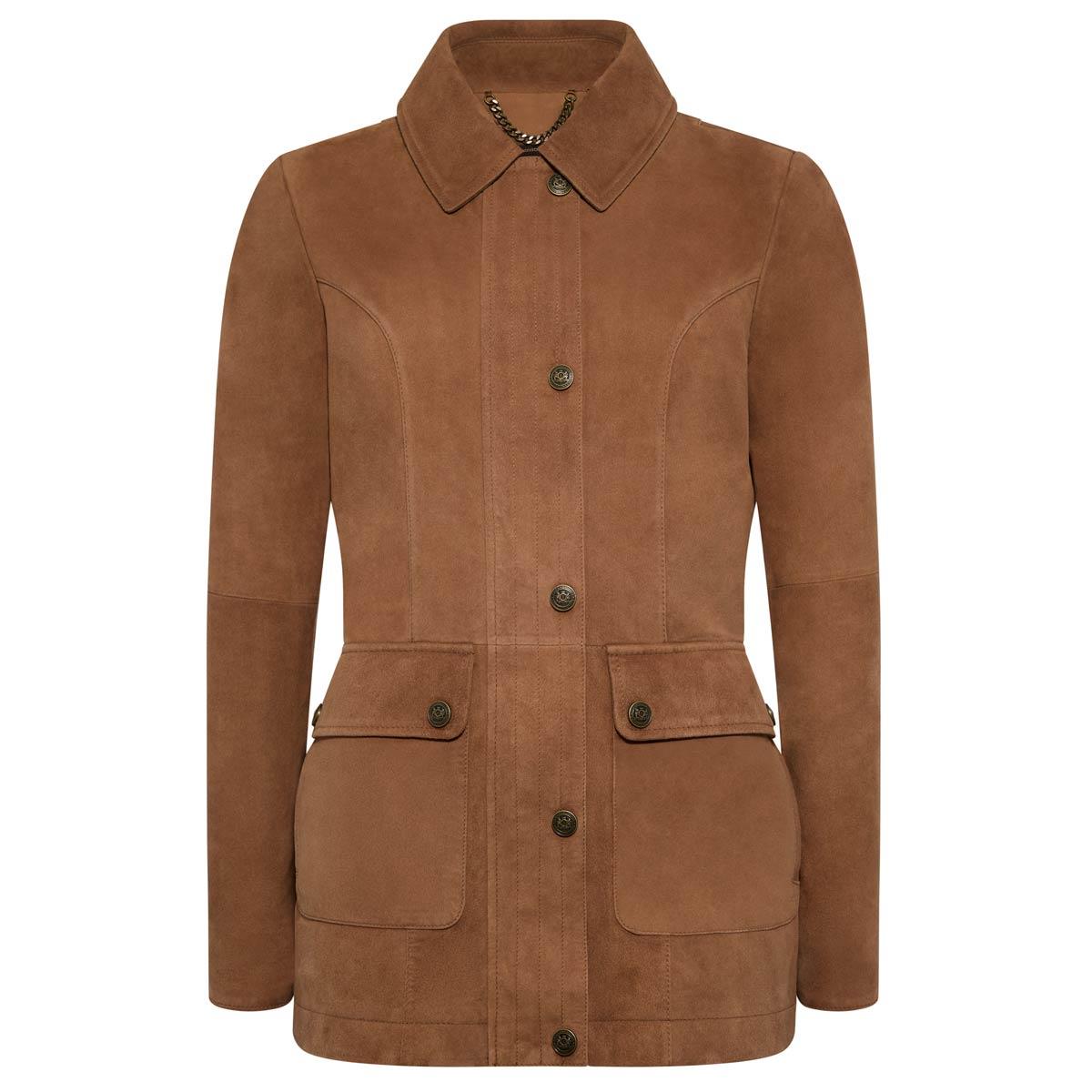 Cognac Holland Cooper Womens Country Suede Jacket