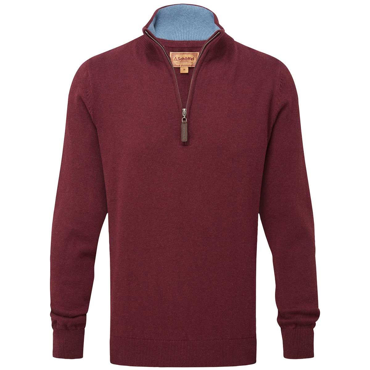 Schoffel Mens Calton Cotton Cashmere 1/4 Zip Jumper