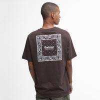 Bitter Chocolate Barbour Mens Thornley Relaxed Fit Graphic T-Shirt Model Back