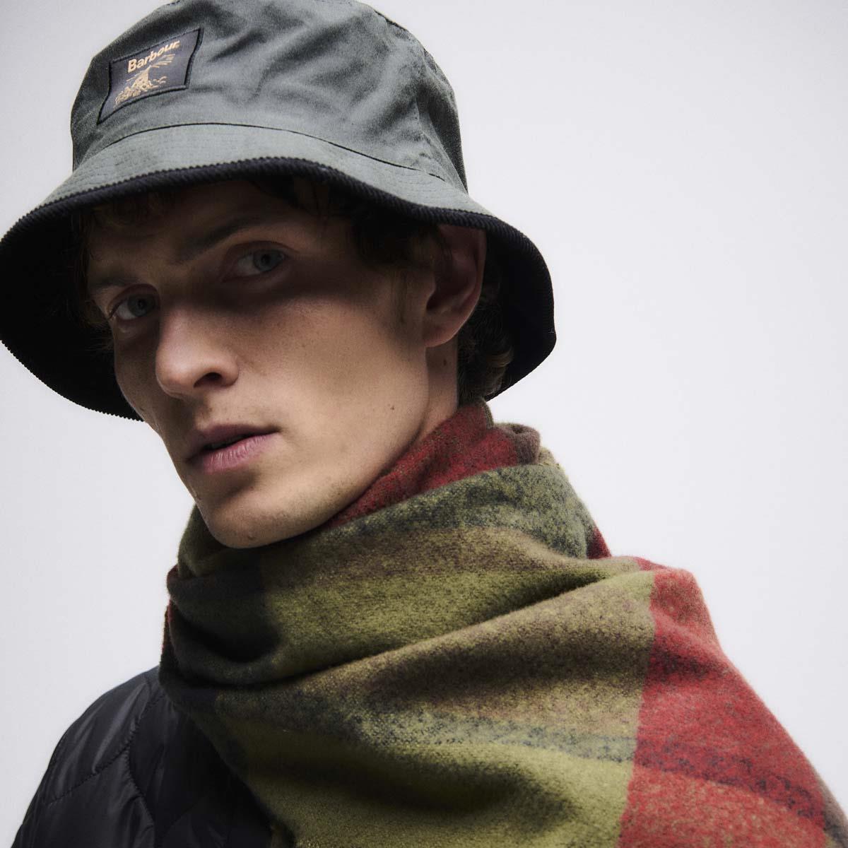 Sage Barbour Mens Field Wax Bucket Hat Lifestyle