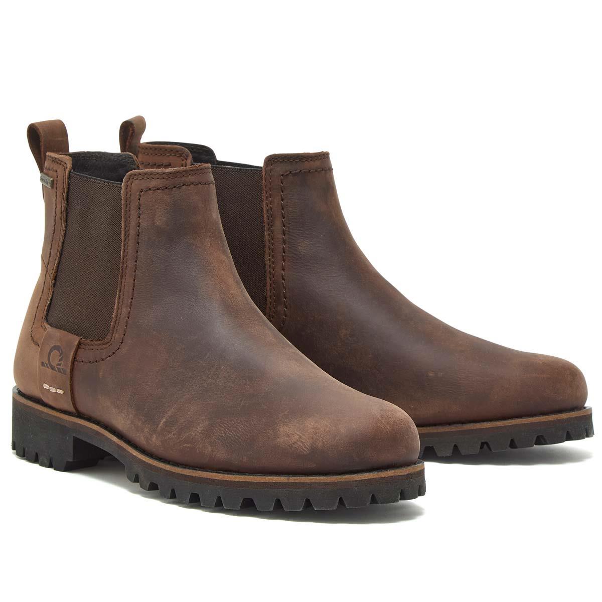 Chocolate Chatham Mens Southill II Waterproof Chelsea Boots Angle View