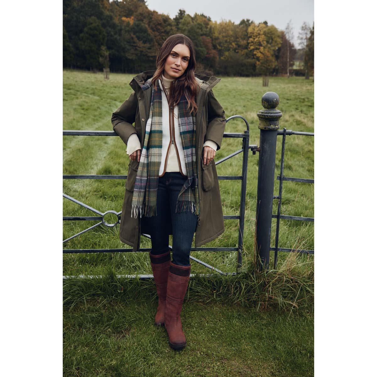 Mahogony/Chocolate Nubuck Barbour Womens Beaconsfield Tall Boot Lifestyle
