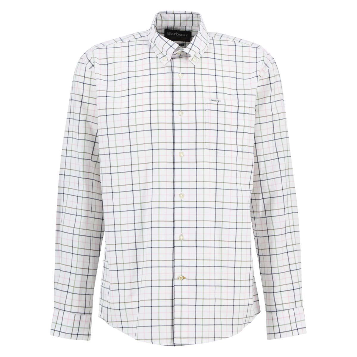 Pink Barbour Mens Caswell Tattersall Regular Fit Shirt