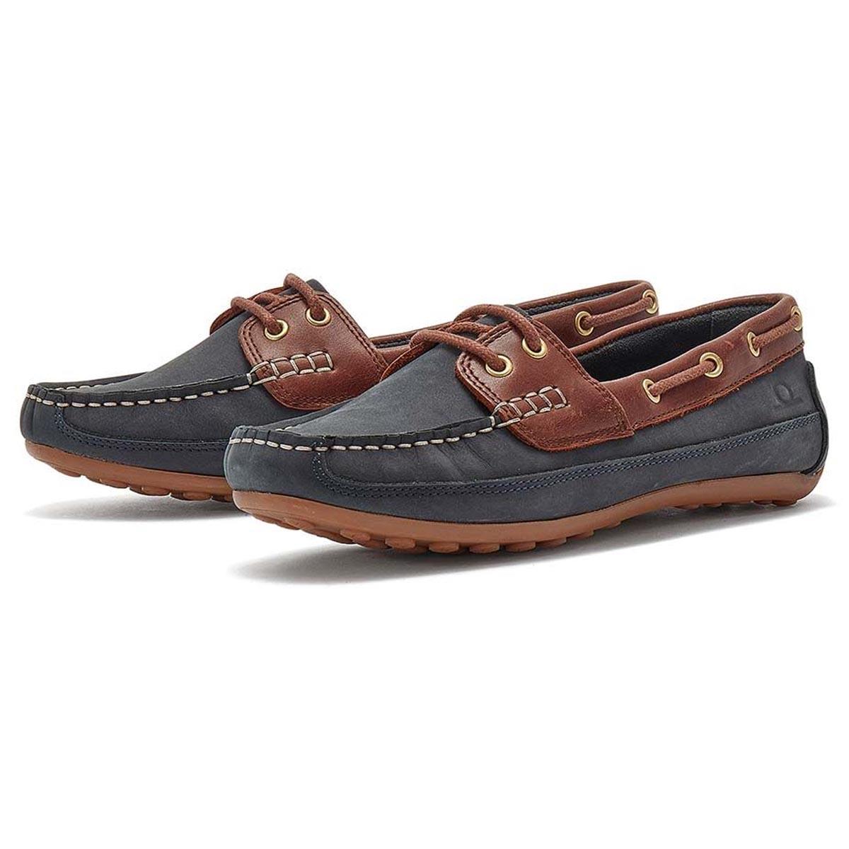 Navy/Burgundy Chatham Womens Cromer Moccasins