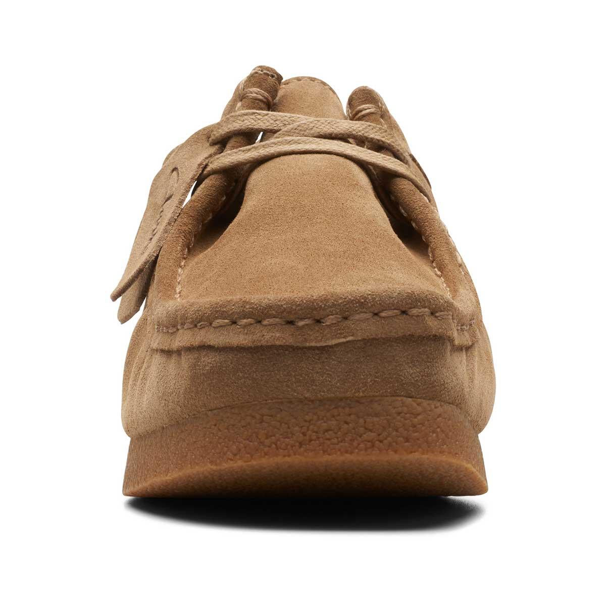 Dark Sand Suede Clarks Mens WallabeeEVO Shoe Front