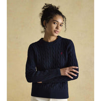 Navy Joules Womens Cotton Crew Neck Jumper On Model