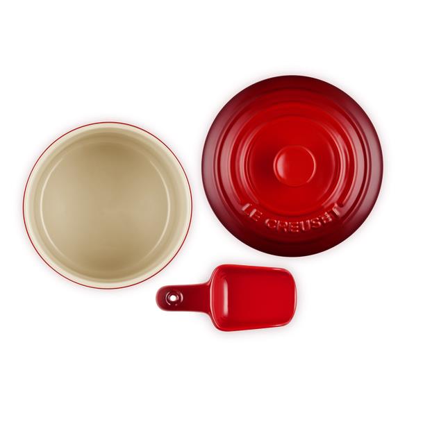 Le Creuset Stoneware Pet Food Container With Scoop Inside