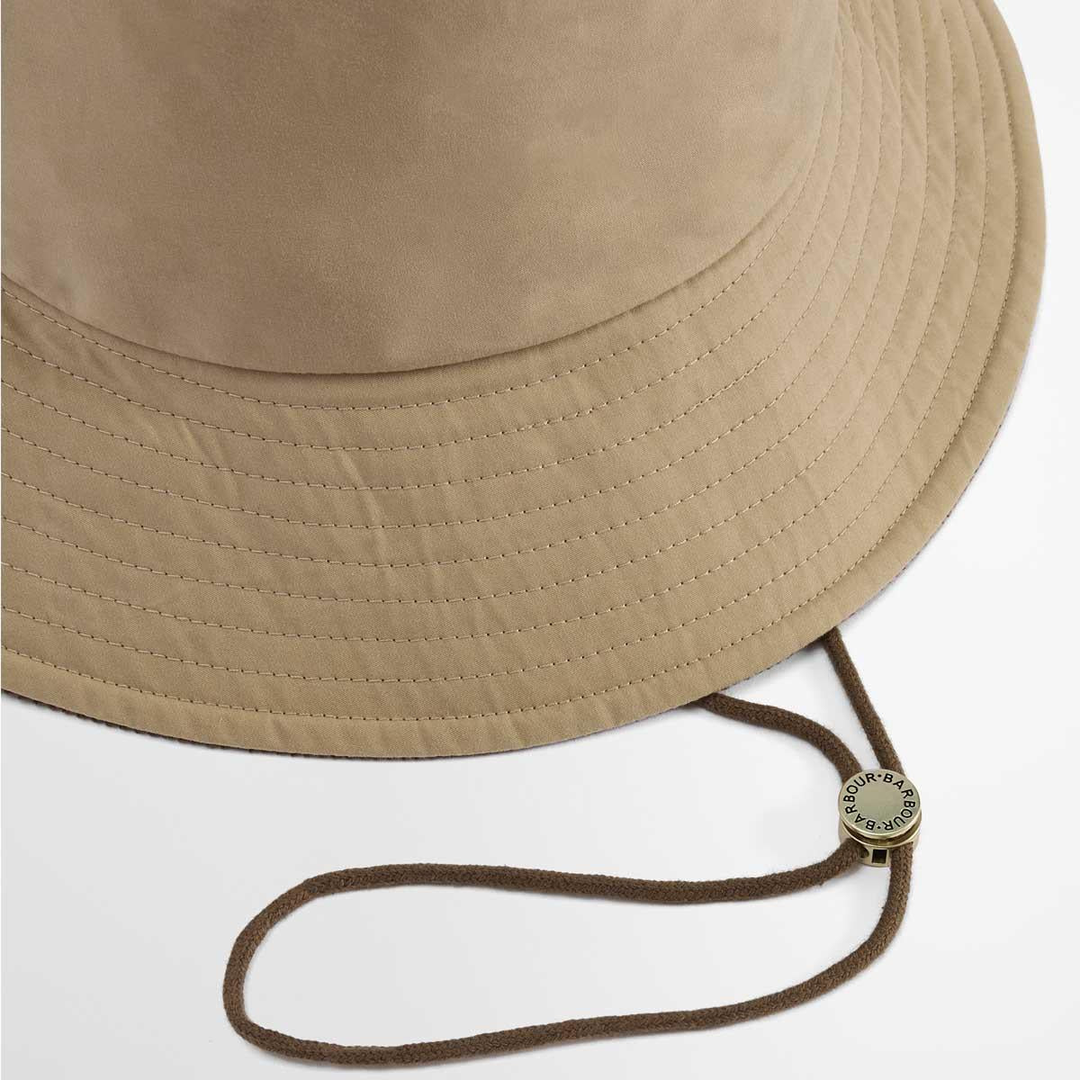 Beige Barbour Womens Asker Showerproof Bucket Hat cord