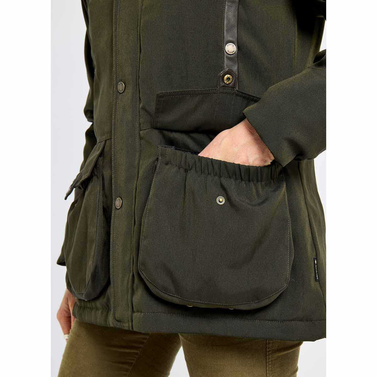 Olive Dubarry Womens Sherwood Waterproof Jacket Pocket Detail