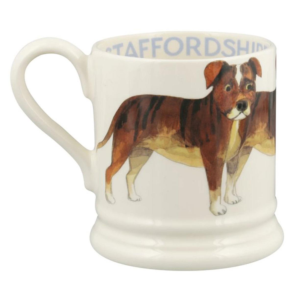 Emma Bridgewater Dogs Staffordshire Bull Terrier Half Pint Mug Alternative Side View