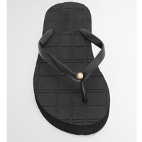 Black Barbour Tilda Toe Post Sandal FRONT