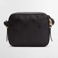 Black/Deboss Tartan Barbour Womens Daphne Deboss Leather Crossbody Bag Back