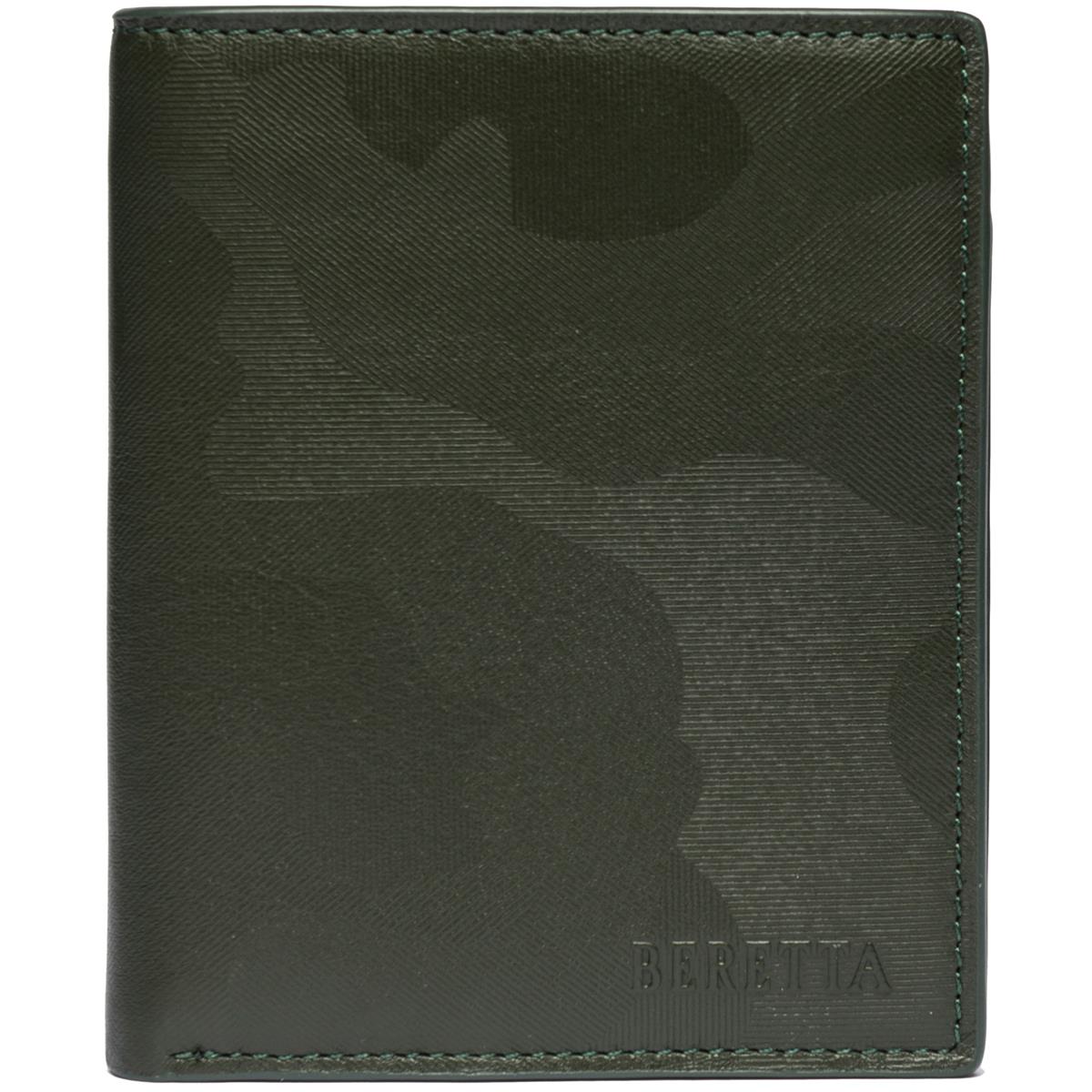 Green Beretta Mens Vertical Bifold Wallet