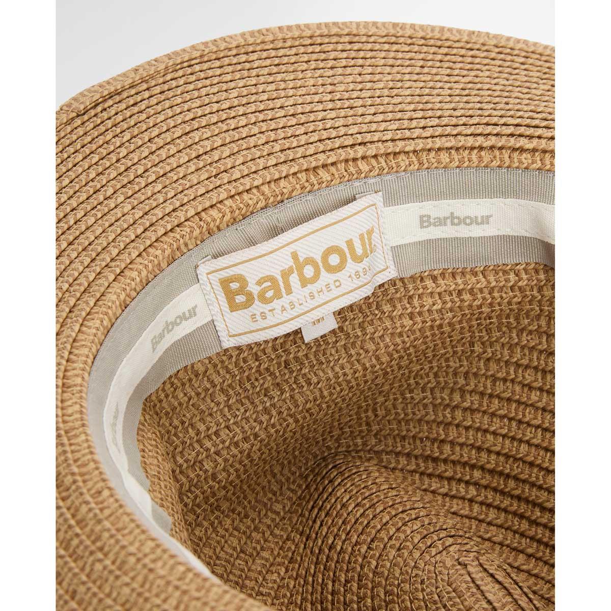Tan Barbour Womens Evelyn Braid Trilby Hat Inner